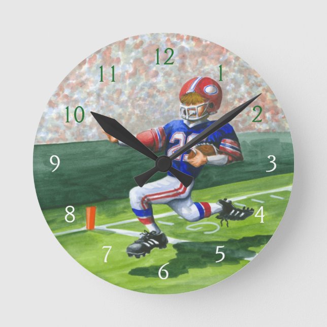 Crossing the Goal Line for a Touchdown Runde Wanduhr (Vorderseite)