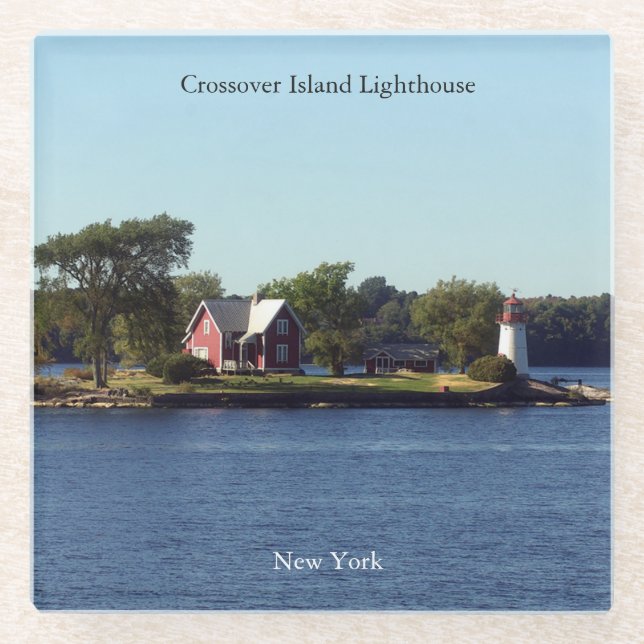 Crossover Island Lighthouse Glas Untersetzer (Vorderseite)