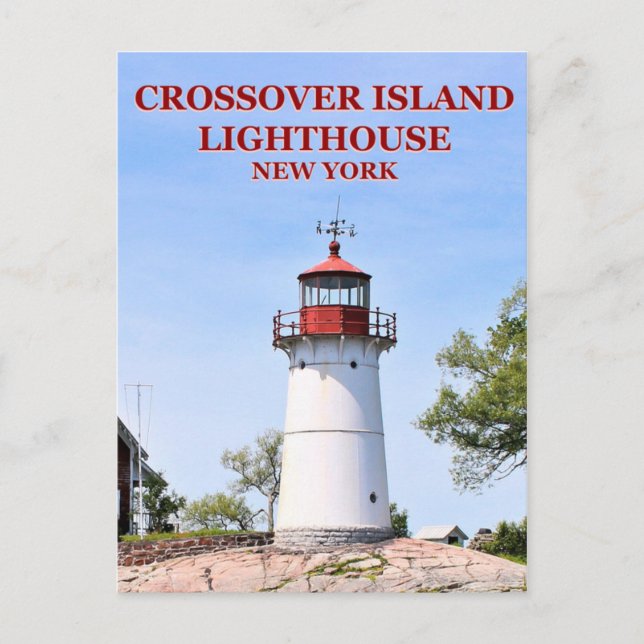 Crossover Island Lighthouse, New York Postcard Postkarte (Vorderseite)