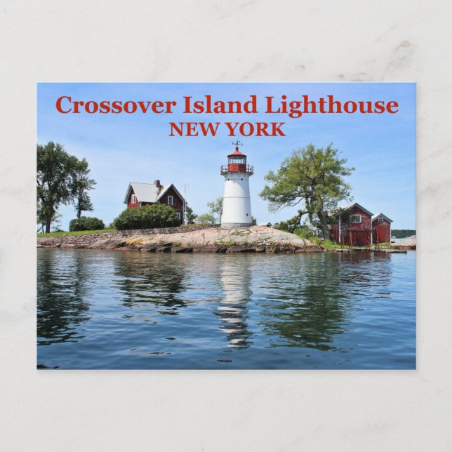 Crossover Island Lighthouse, New York Postcard Postkarte (Vorderseite)