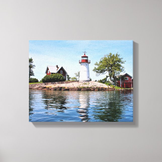 Crossover Island Lighthouse, NY Wrapped Canvas Leinwanddruck (Vorderseite)