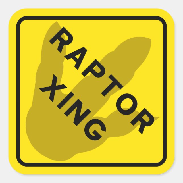 Crosssticker für Raptor Quadratischer Aufkleber (Vorderseite)