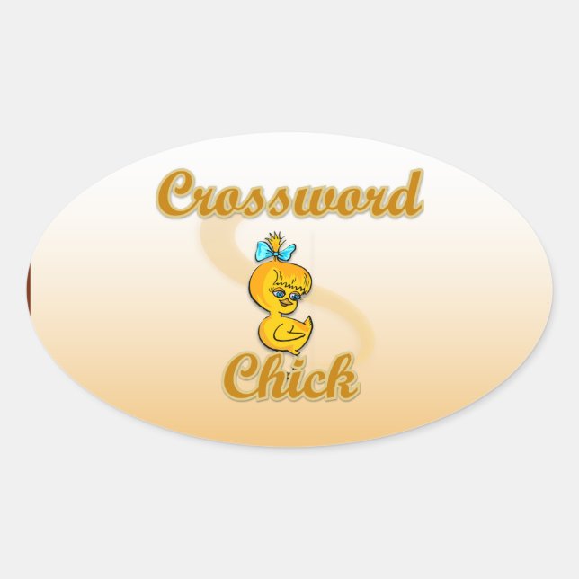 Crossword Chick Ovaler Aufkleber (Vorderseite)