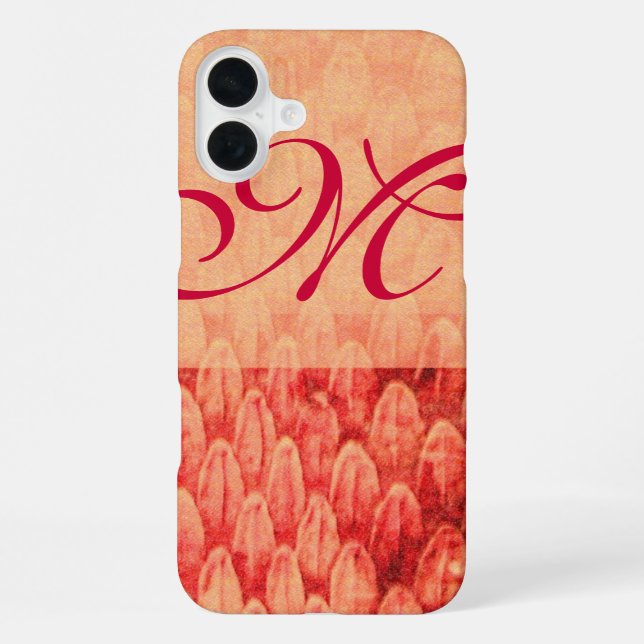 CROTALUS MONOGRAM rot pink fuchsia iPhone 16 Plus Hülle (Rückseite)