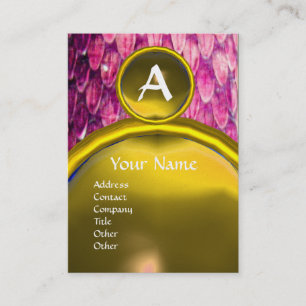 CROTALUS MONOGRAM TOPAZ, hell fett rosa lila Visitenkarte