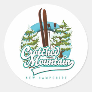 Crotched Mountain New Hampshire Ski Logo Runder Aufkleber