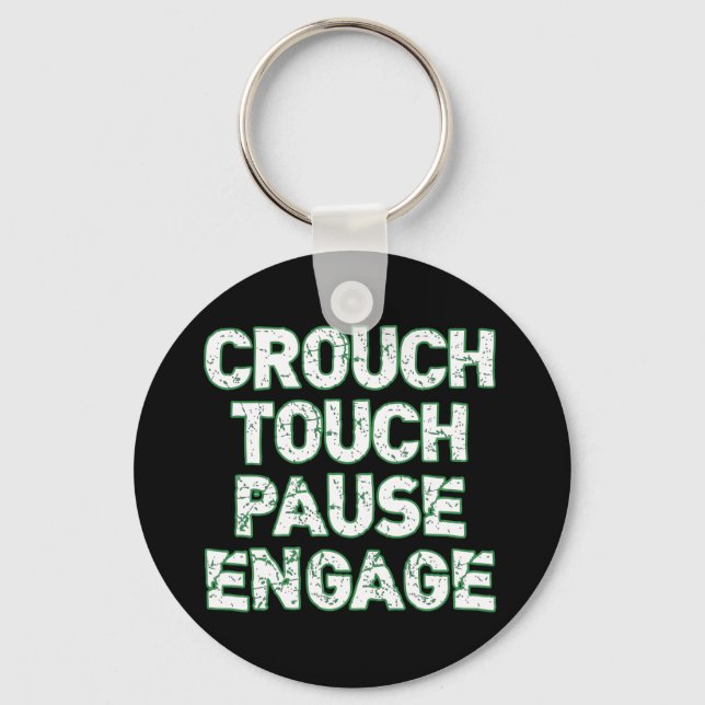 Crouch Touch Pause Engage Rugby T-Shirts Schlüsselanhänger (Vorderseite)