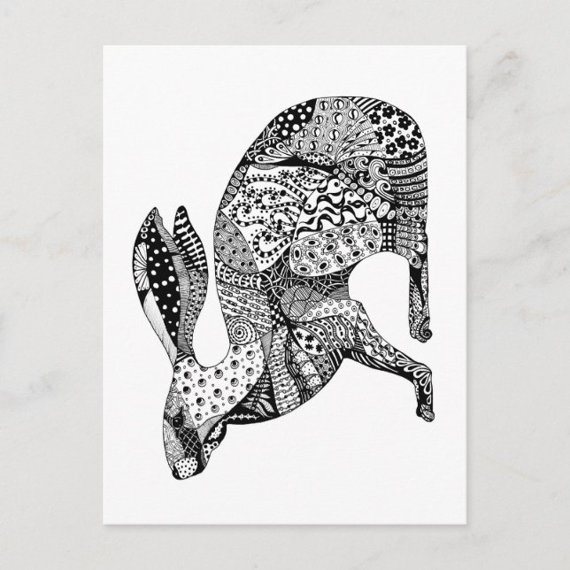 Crouching Hare Postkarte (Vorderseite)