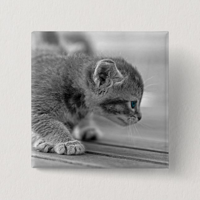 Crouching Kitten Button (Vorderseite)