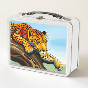 Crouching Leopard Metal Lunchbox