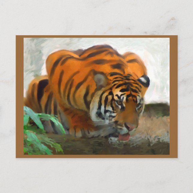 Crouuching Tiger Postcard Postkarte (Vorderseite)
