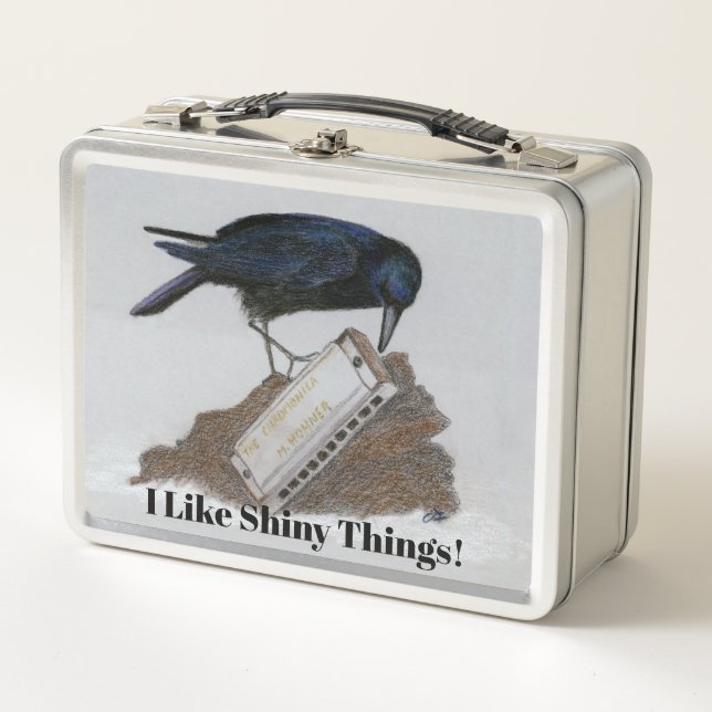 Crow and Harmonica Metal Lunch Box (Vorderseite)