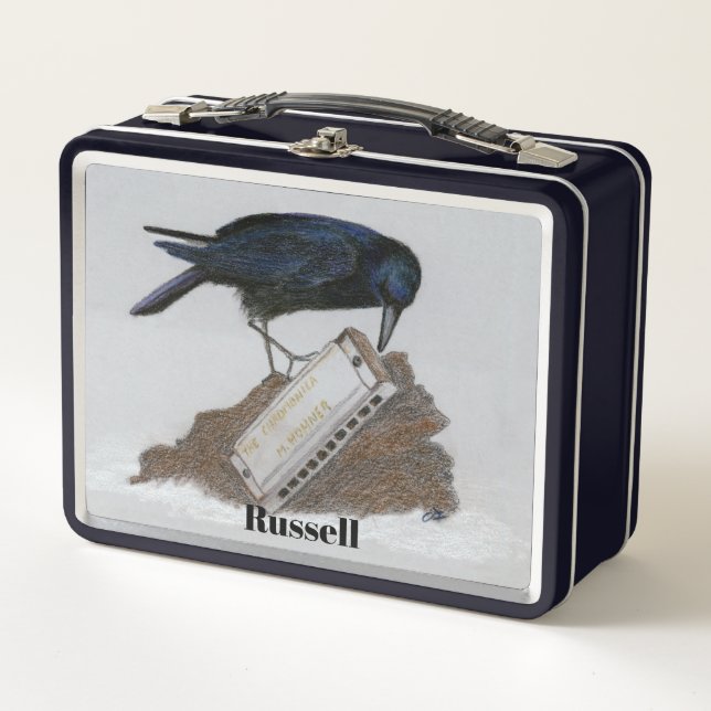 Crow and Harmonica Metal Lunch Box (Vorderseite)