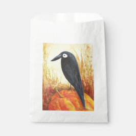 Crow auf Pumpkin Gefälligkeitsags Geschenktütchen