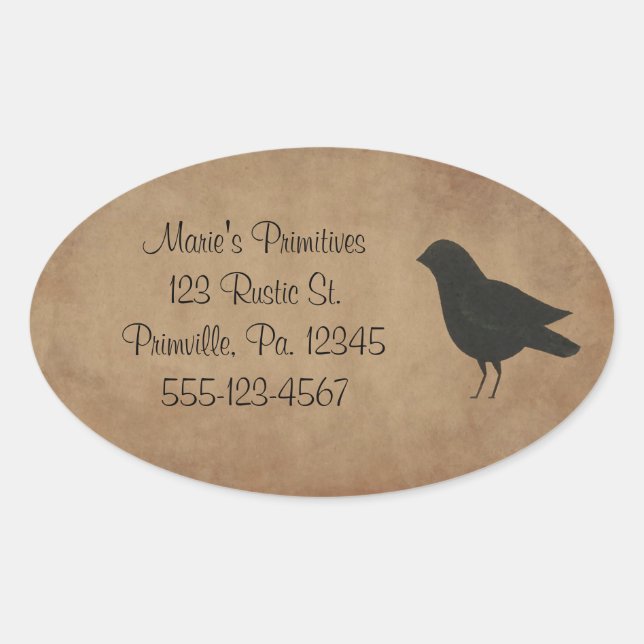 Crow-Aufkleber Ovaler Aufkleber (Vorderseite)