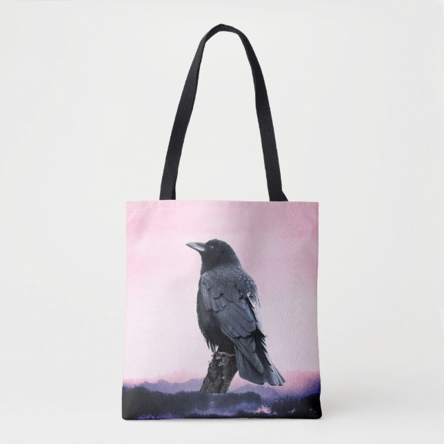 Crow bei Sonnenaufgang Tasche (Vorderseite)