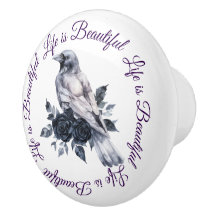 Crow Bird Black Roses Script Nature