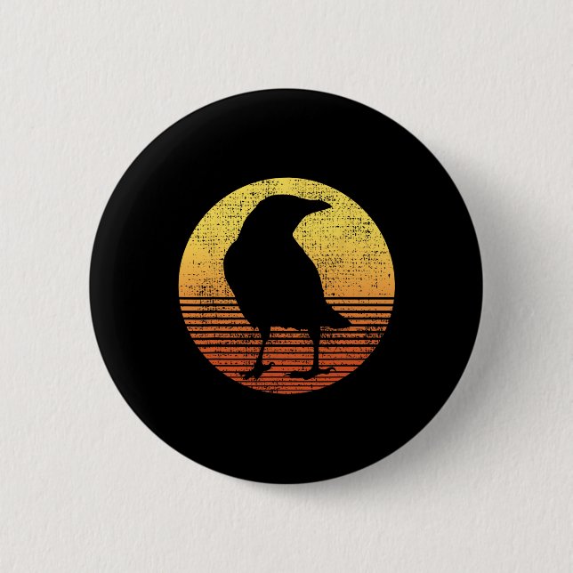 Crow Bird Lover Raven Vintag Button (Vorderseite)