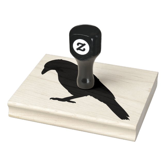 Crow, Black Bird Silhouette, 4" x 5" Gummi Briefma Gummistempel (Stempel)