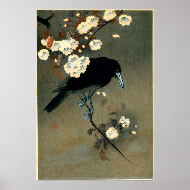 Crow & Blossom von Ohara Koson (1910) Poster (Vorne)
