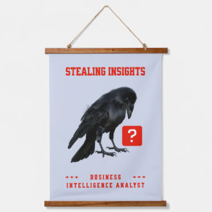 Crow Business Intelligence-Analyst Wandteppich Mit Holzrahmen