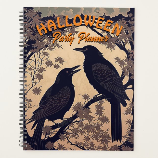 Crow Couple Halloween-Party Planner Planer (Vorderseite)