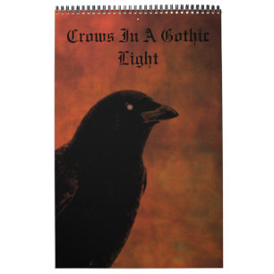 Crow Dans Un Calendrier De Lumière Gothique