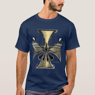Crow-Eisen-Kreuz-Dunkler T - Shirt