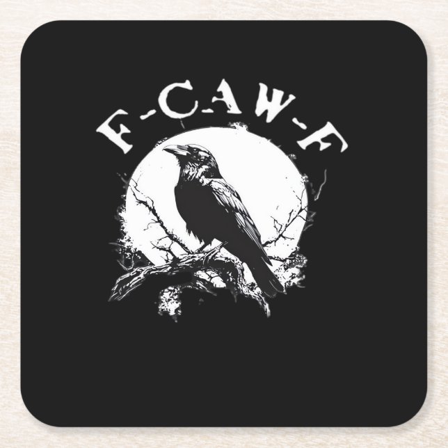 Crow F-Caw-F Funny Bird Aesthetic Casual Rechteckiger Pappuntersetzer (Vorderseite)