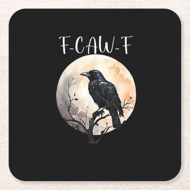 Crow F-Caw-F Funny Bird Aesthetic Casual Rechteckiger Pappuntersetzer (Vorderseite)
