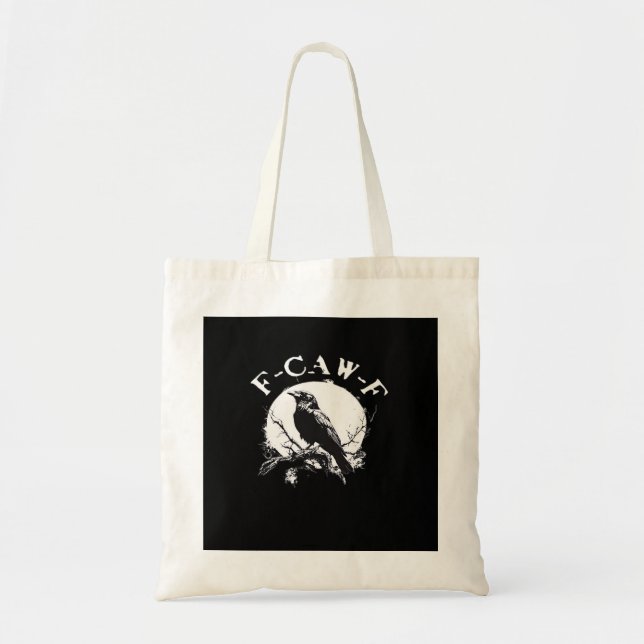 Crow F-Caw-F Funny Bird Aesthetic Casual Tragetasche (Vorne)