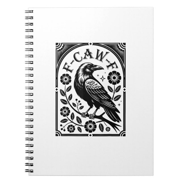 Crow, F-Caw-F Funny Bird Aesthetic Graphic Notizblock (Vorderseite)