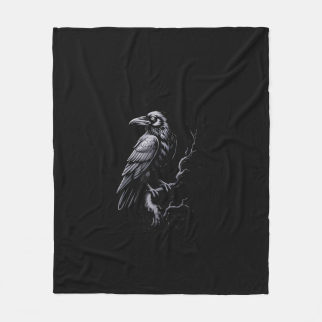 Crow, F-Caw-F Funny Bird Classic Cool Fleecedecke (Vorderseite)