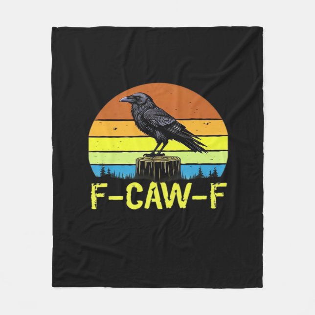 Crow F-Caw-F Funny Bird Classic Minimal Clean Fleecedecke (Vorderseite)