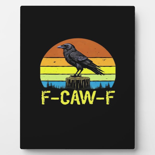 Crow F-Caw-F Funny Bird Classic Minimal Clean Fotoplatte (Vorderseite)