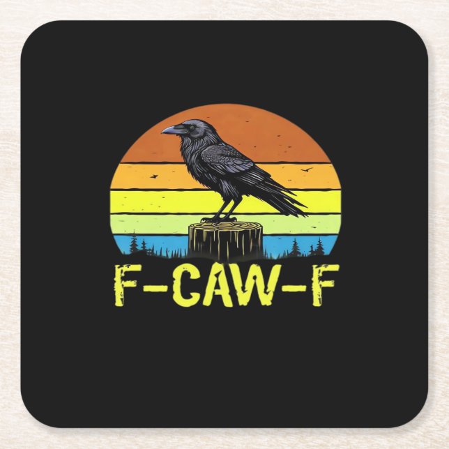Crow F-Caw-F Funny Bird Classic Minimal Clean Rechteckiger Pappuntersetzer (Vorderseite)