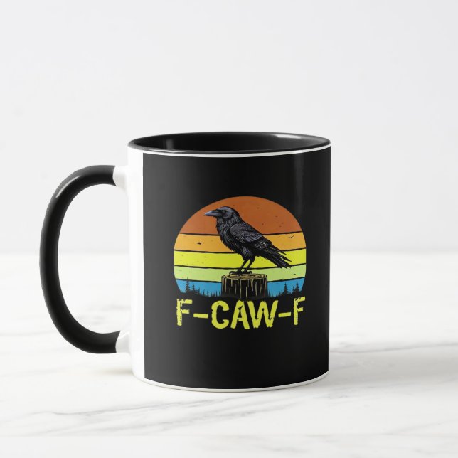 Crow F-Caw-F Funny Bird Classic Minimal Clean Tasse (Links)