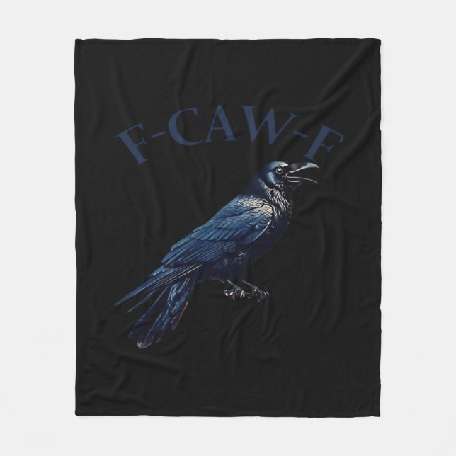 Crow, F-Caw-F Funny Bird Creative Casual Fleecedecke (Vorderseite)