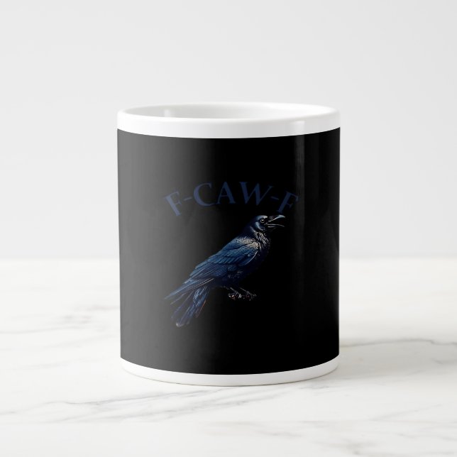 Crow, F-Caw-F Funny Bird Creative Casual Jumbo-Tasse (Vorderseite)
