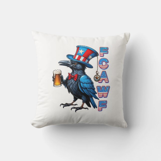 Crow, F-Caw-F Funny Bird Creative Casual Kissen (Vorderseite)