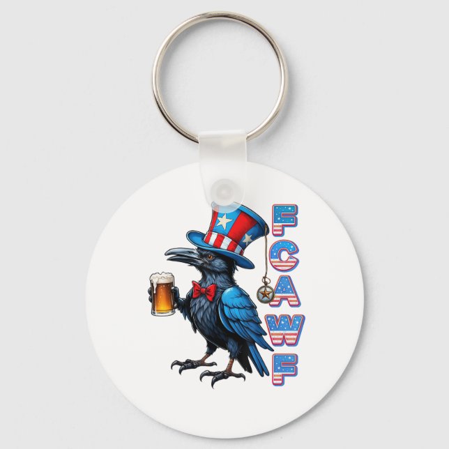 Crow, F-Caw-F Funny Bird Creative Casual Schlüsselanhänger (Vorderseite)