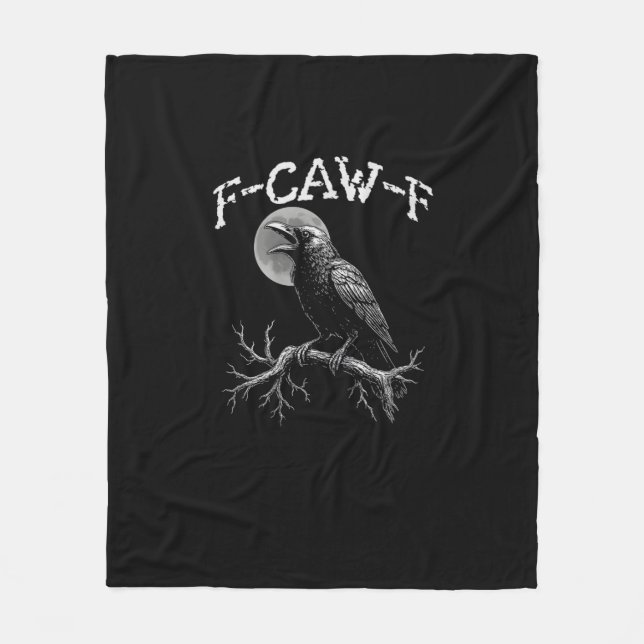 Crow F-Caw-F Funny Bird Crow Humor Tri-blend Trend Fleecedecke (Vorderseite)