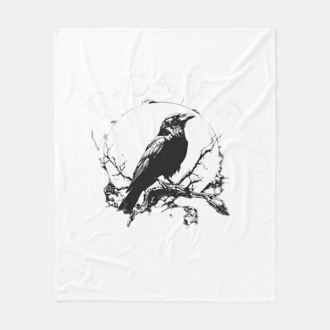 Crow, F-Caw-F Funny Bird Funny Trendy Fleecedecke (Vorderseite)