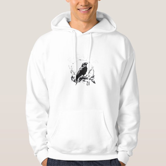 Crow, F-Caw-F Funny Bird Funny Trendy Hoodie (Vorderseite)