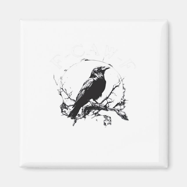 Crow, F-Caw-F Funny Bird Funny Trendy Magnet (Vorne)