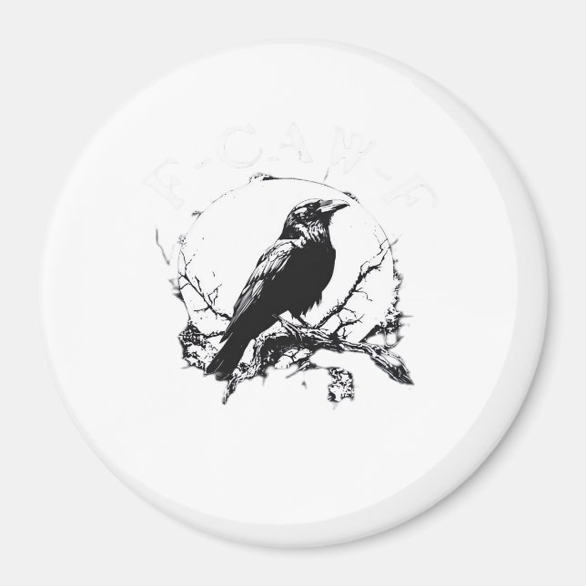 Crow, F-Caw-F Funny Bird Funny Trendy Magnet (Vorne)