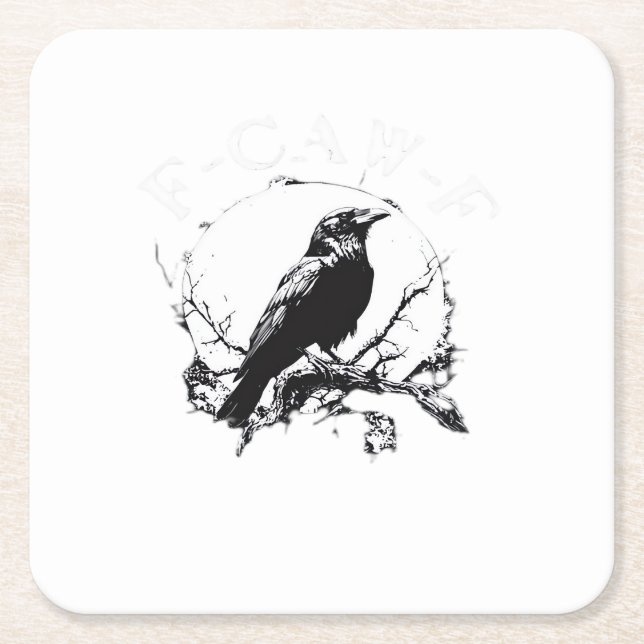 Crow, F-Caw-F Funny Bird Funny Trendy Rechteckiger Pappuntersetzer (Vorderseite)