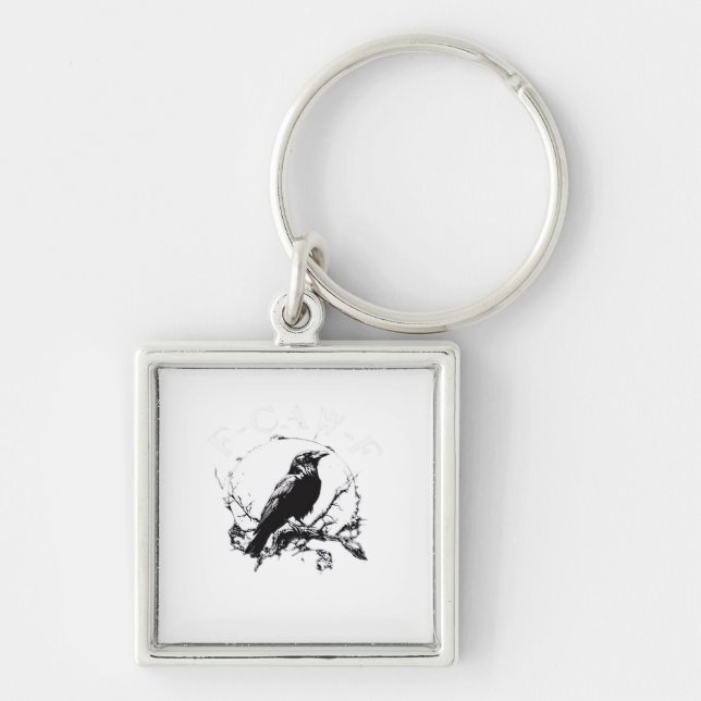 Crow, F-Caw-F Funny Bird Funny Trendy Schlüsselanhänger (Vorne)