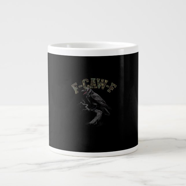 Crow F-Caw-F Funny Bird Jumbo-Tasse (Vorderseite)