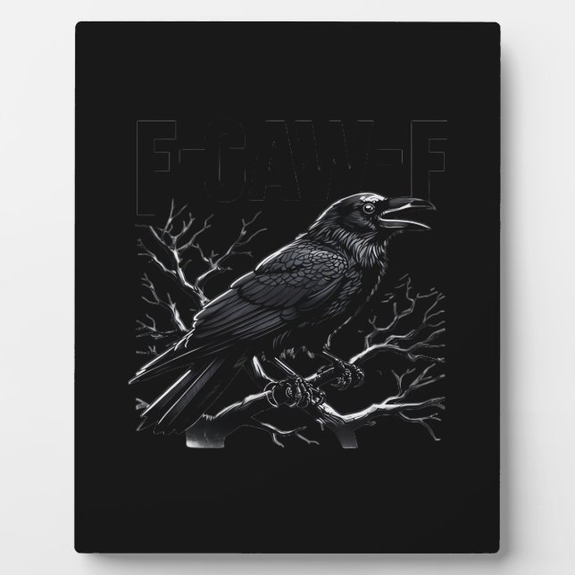 Crow, F-Caw-F Funny Bird Minimal Clean Fotoplatte (Vorderseite)